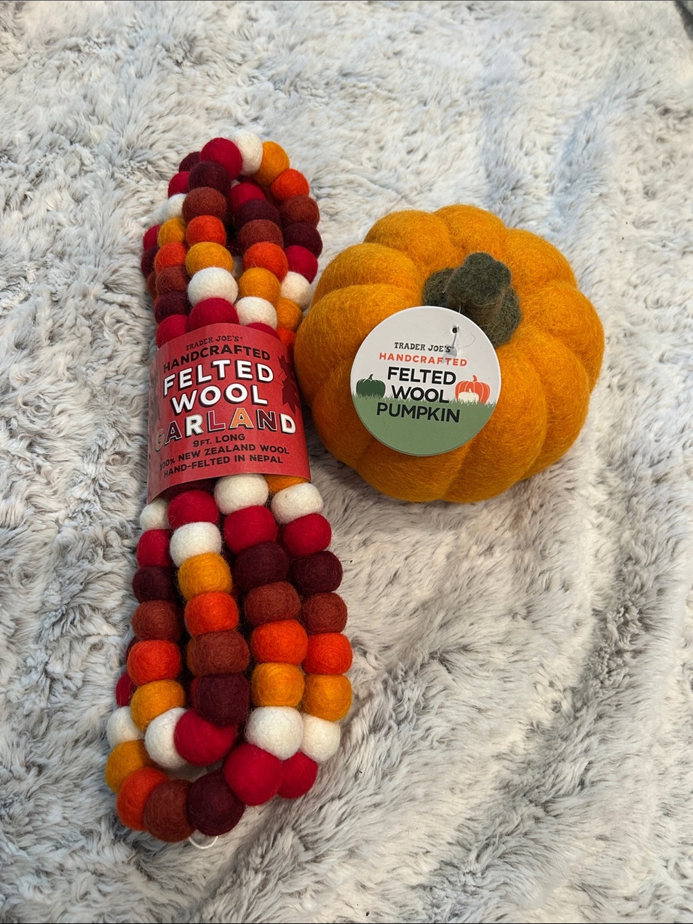 Trader Joe’s Handcrafted Felted Wool Pumpkin & Garland Set